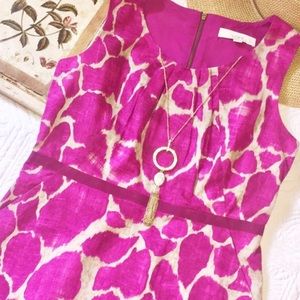 Ann Taylor Loft vibrant print sheath dress